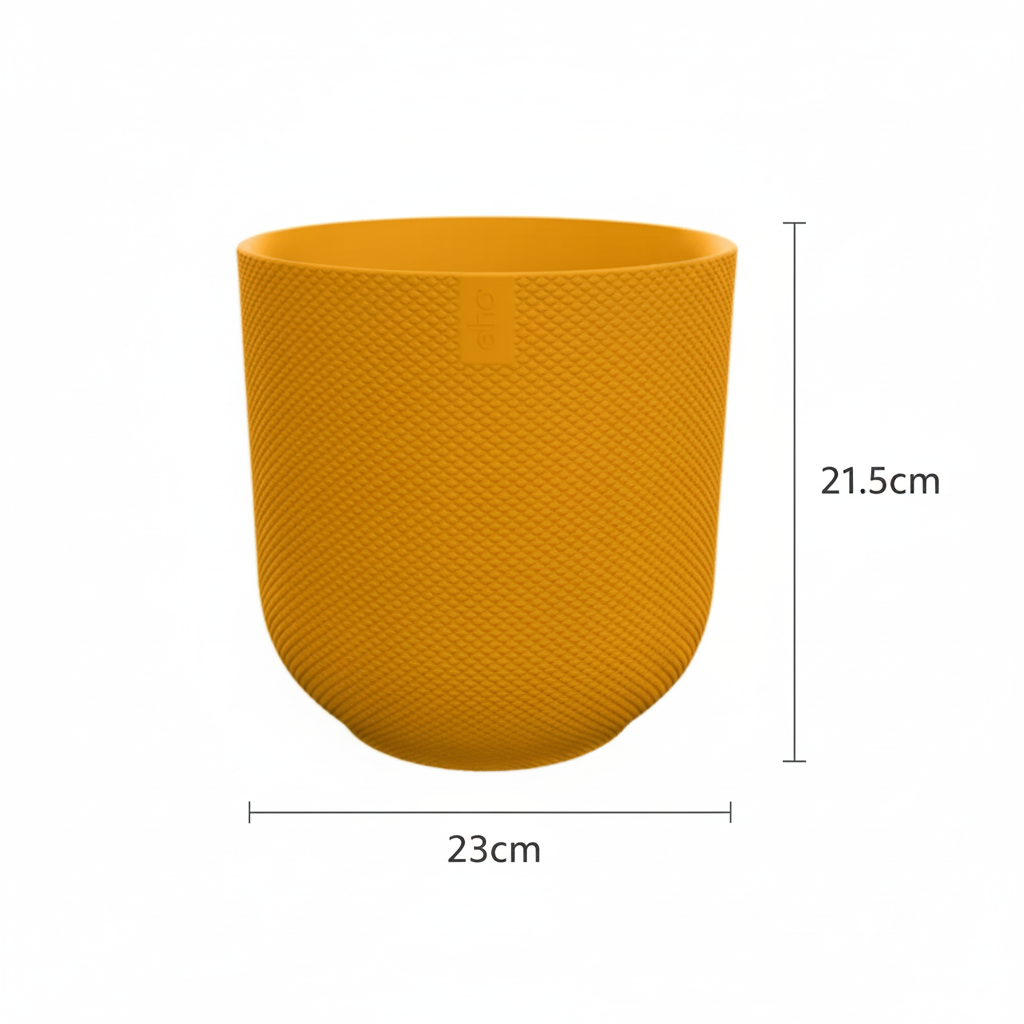 Pot Elho Jazz Rond - Ambre Jaune D23 cm pour plantes d’intérieur