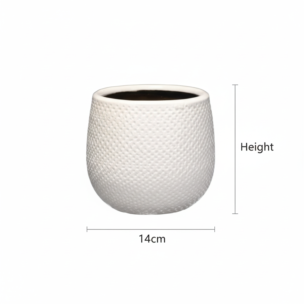 Pot Gabriel Rond blanc D14 cm pour plantes d’intérieur