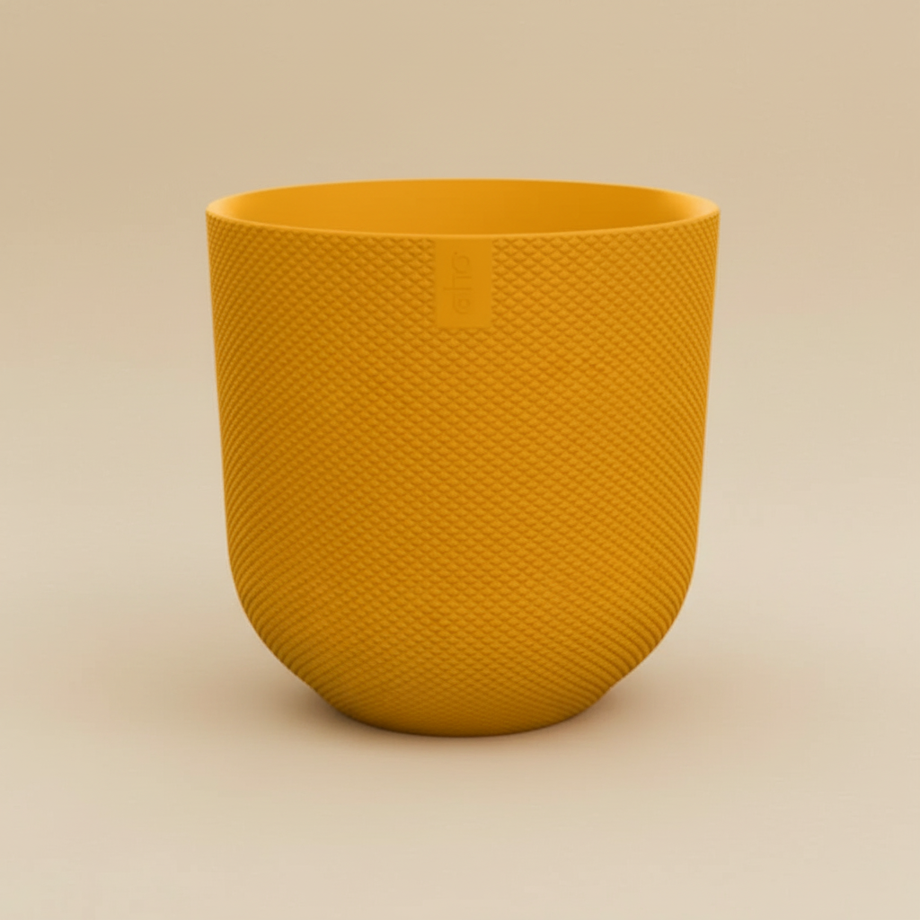 Elho Jazz Round Amber Yellow Pot - D19cm