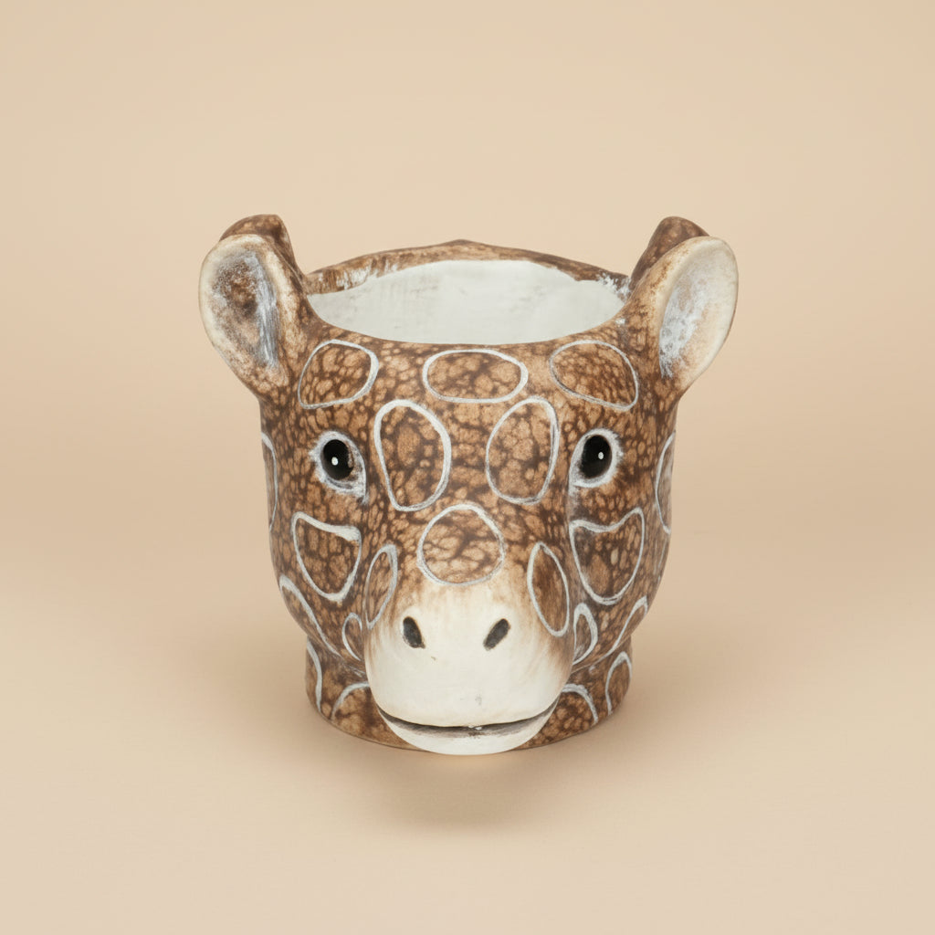 Pot Cache-pot Girafe brun D11/14 cm pour petites plantes d’intérieur