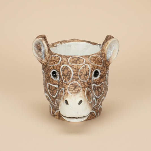 Pot Cache-pot Girafe brun D11/14 cm pour petites plantes d’intérieur