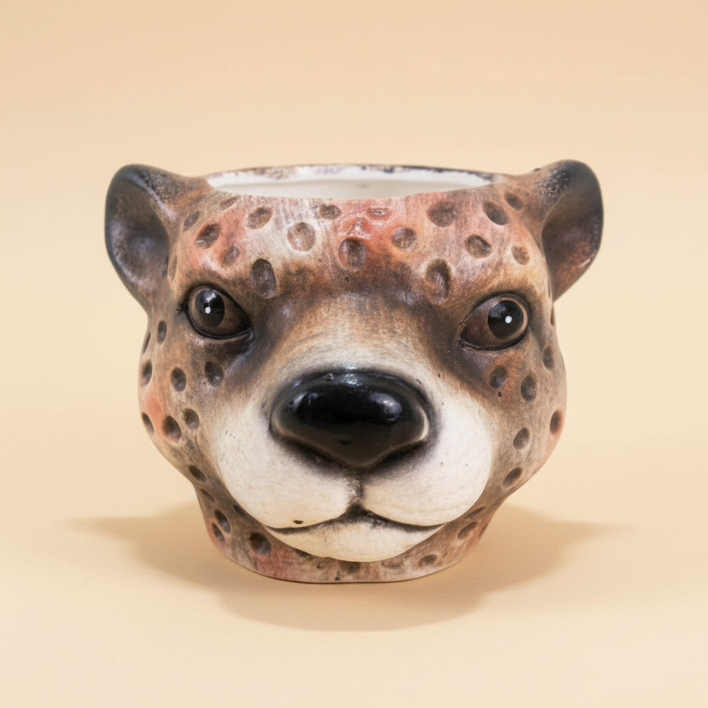 Pot Cache‑pot Léopard brun D12 cm pour petites plantes d’intérieur