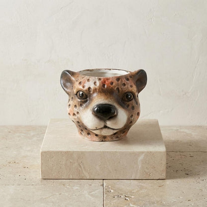Pot Cache‑pot Léopard brun D12 cm pour petites plantes d’intérieur