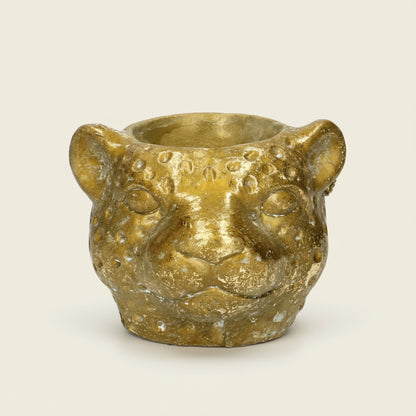 Pot Cache‑pot Léopard doré D12 cm pour petites plantes d’intérieur