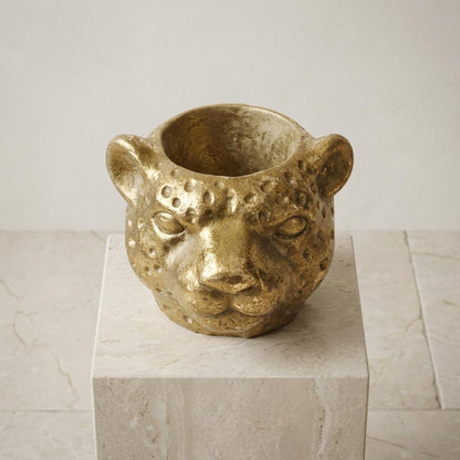 Pot Cache‑pot Léopard doré D12 cm pour petites plantes d’intérieur