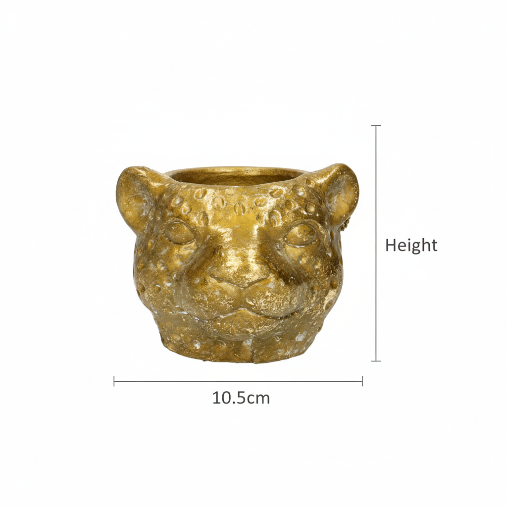 Pot Cache‑pot Léopard doré D12 cm pour petites plantes d’intérieur