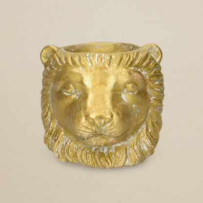 Pot Cache-pot Lion doré D11/13 cm pour petites plantes d’intérieur