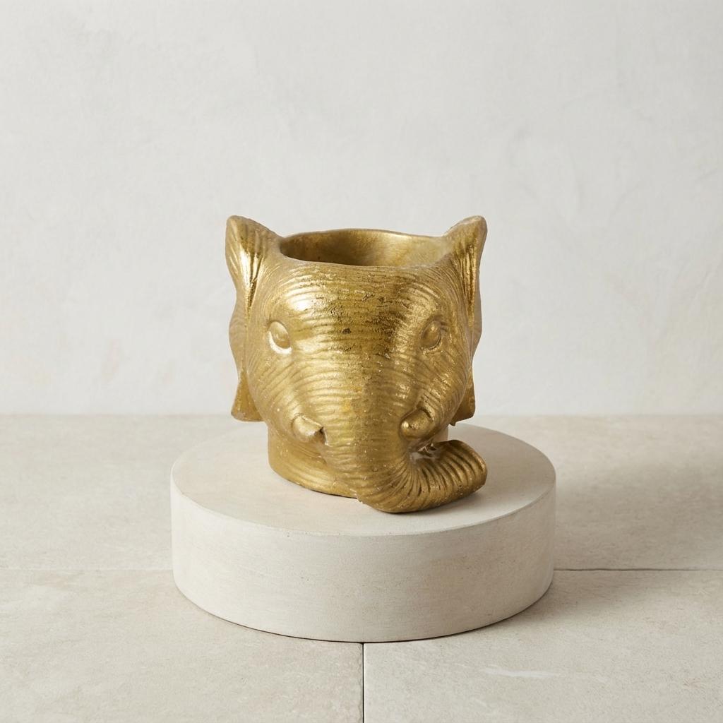 Pot Éléphant Doré D11/12 cm pour petites plantes vertes ou fleuries
