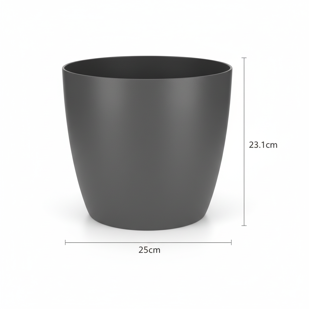 Pot ELHO Brussels rond anthracite D25 cm pour plantes d’intérieur
