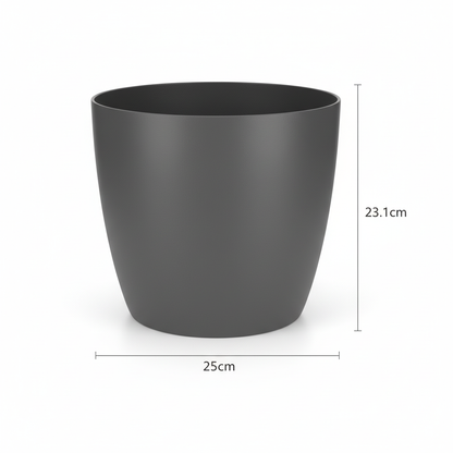 Pot ELHO Brussels rond anthracite D25 cm pour plantes d’intérieur