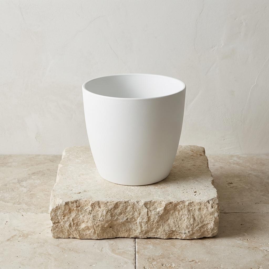 Pot ELHO Brussels rond blanc D25 cm pour plantes d’intérieur