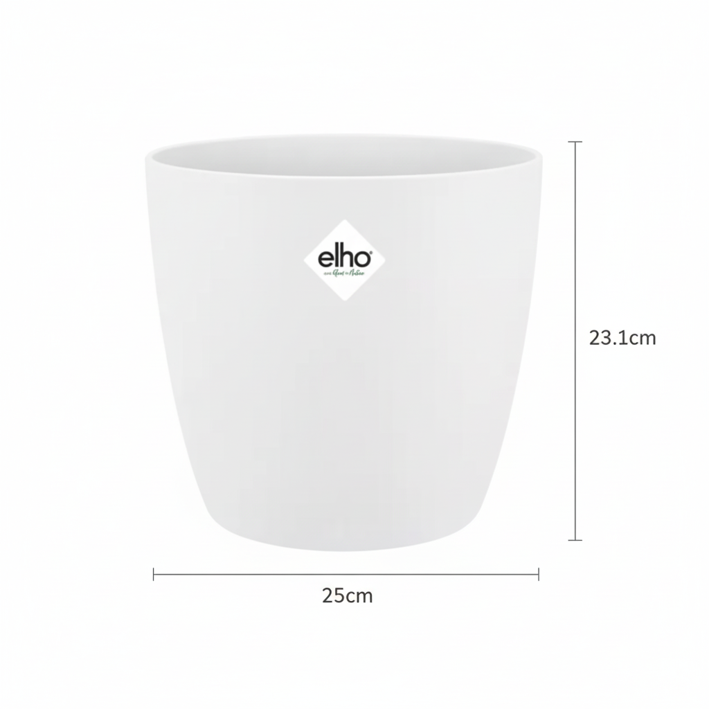 Pot ELHO Brussels rond blanc D25 cm pour plantes d’intérieur