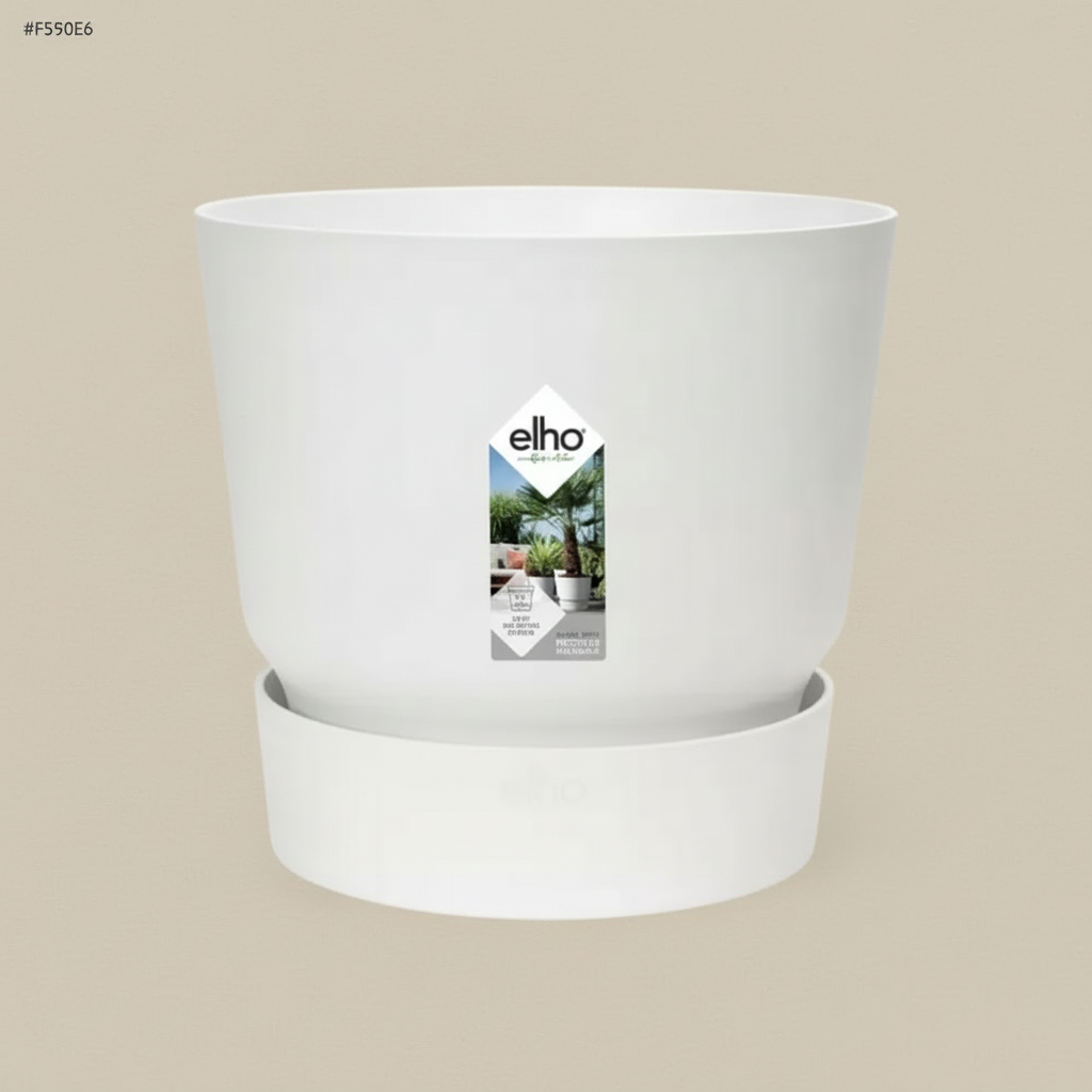 Pot Elho Greenville rond blanc D30 cm pour plantes d’intérieur