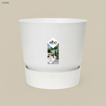 Pot Elho Greenville rond blanc D30 cm pour plantes d’intérieur