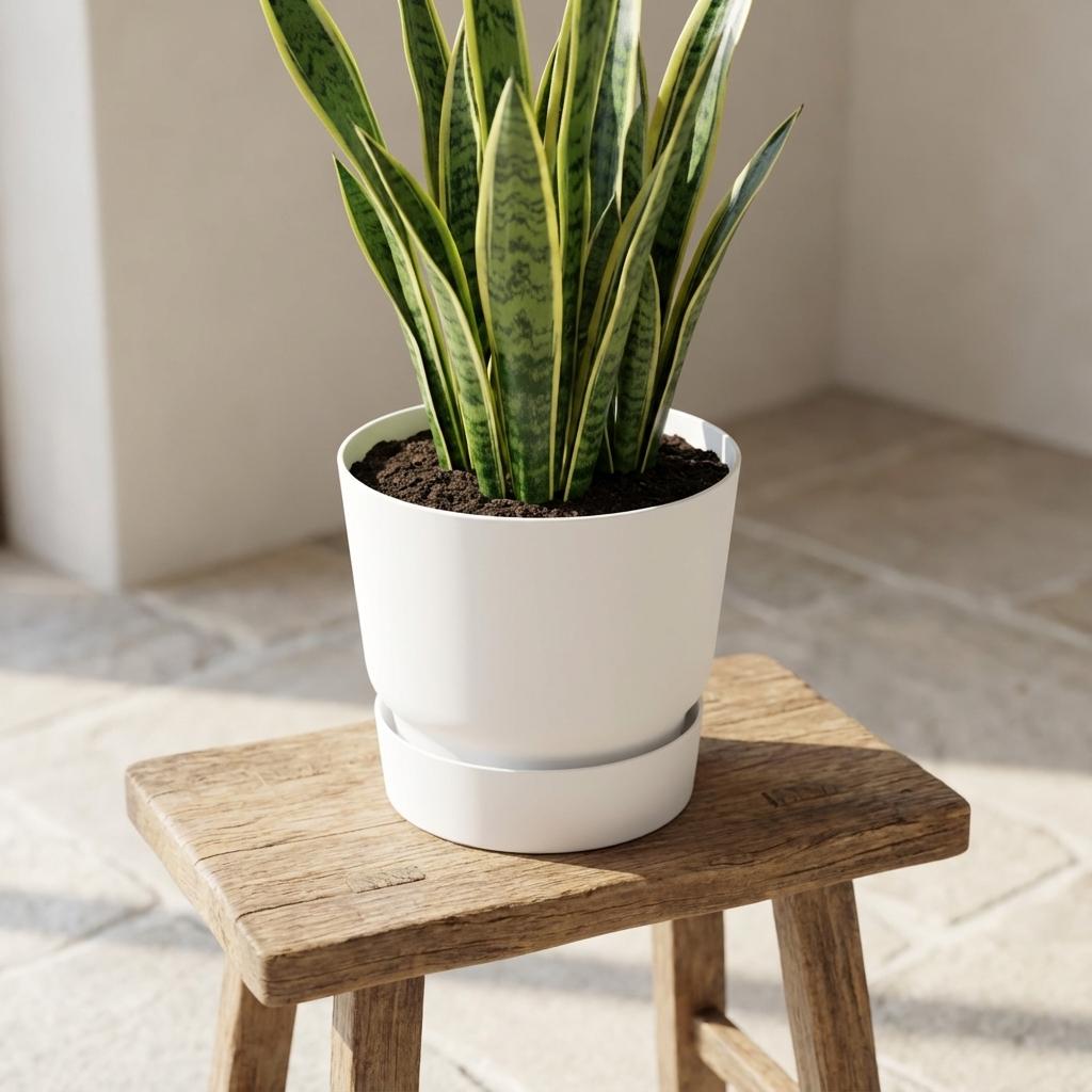 Pot Elho Greenville rond blanc D30 cm pour plantes d’intérieur