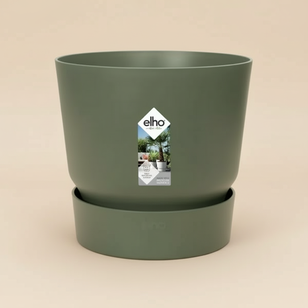 Pot Elho Greenville rond - Vert D20 cm pour plantes d’intérieur