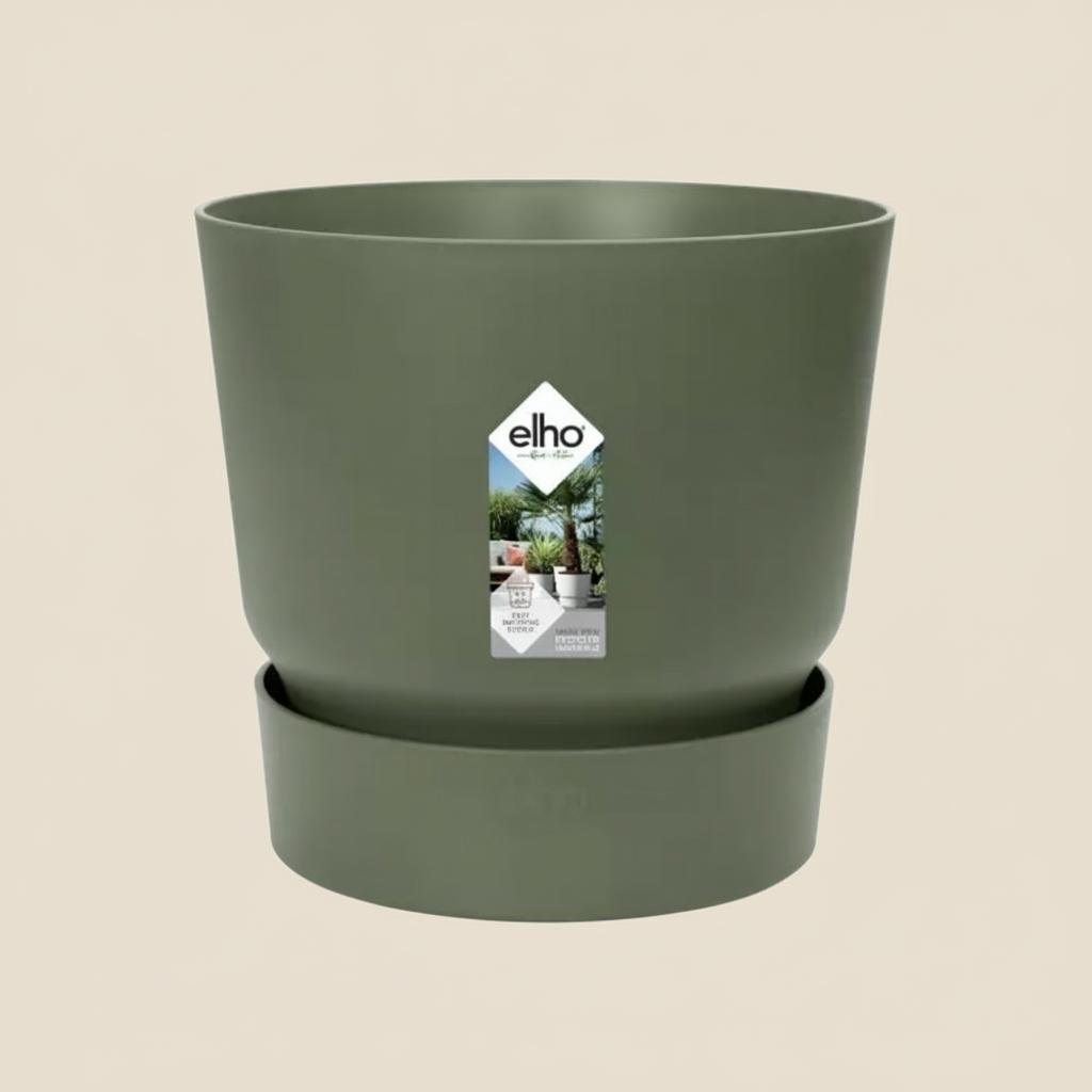Pot Elho Greenville rond vert D25 cm pour plantes d’intérieur