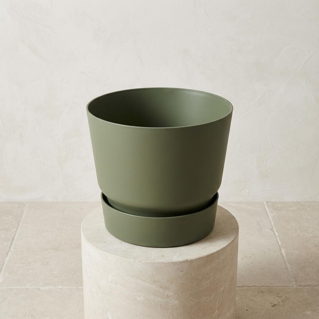 Pot Elho Greenville rond vert D25 cm pour plantes d’intérieur