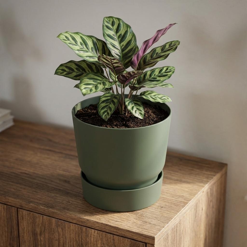 Pot Elho Greenville rond vert D25 cm pour plantes d’intérieur