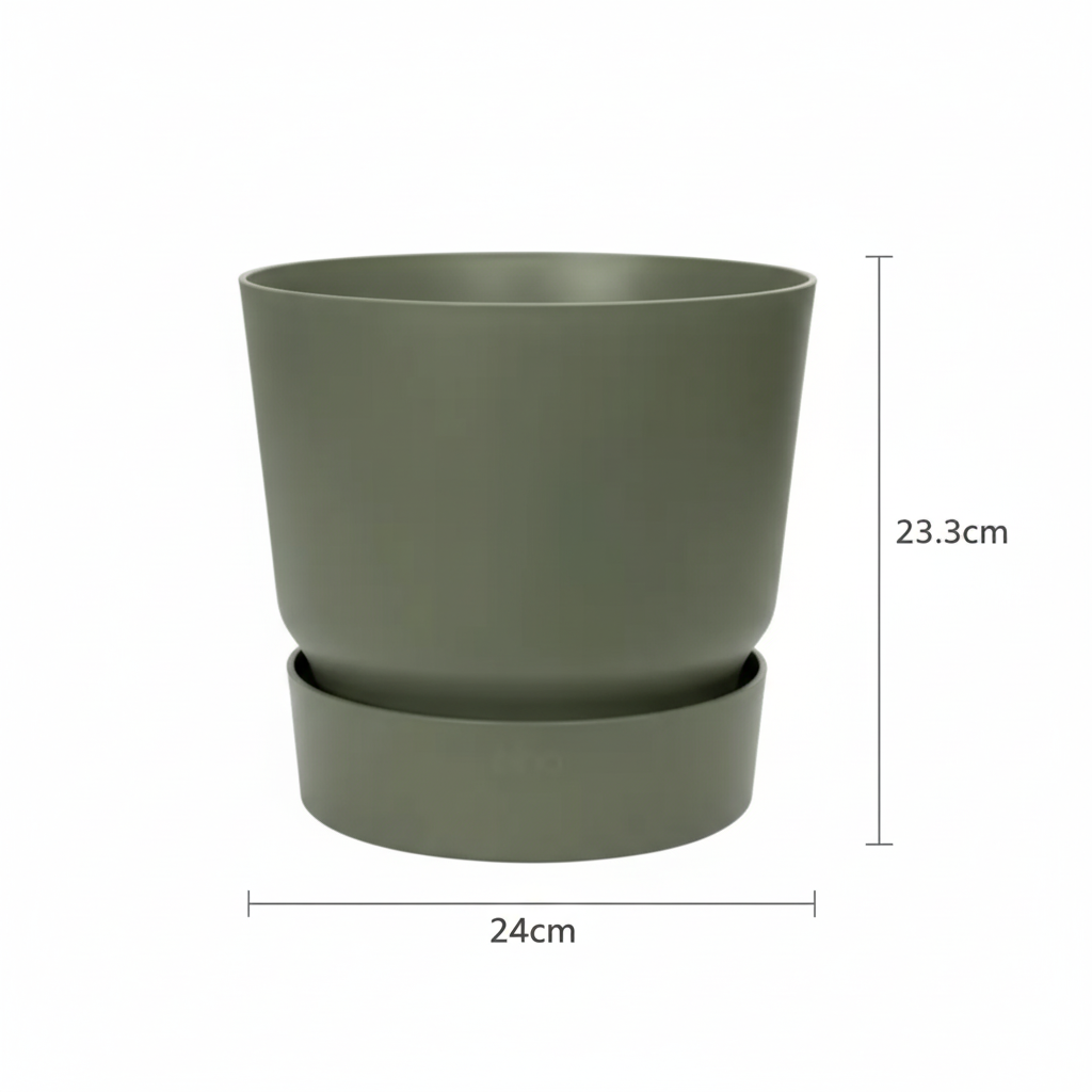 Pot Elho Greenville rond vert D25 cm pour plantes d’intérieur
