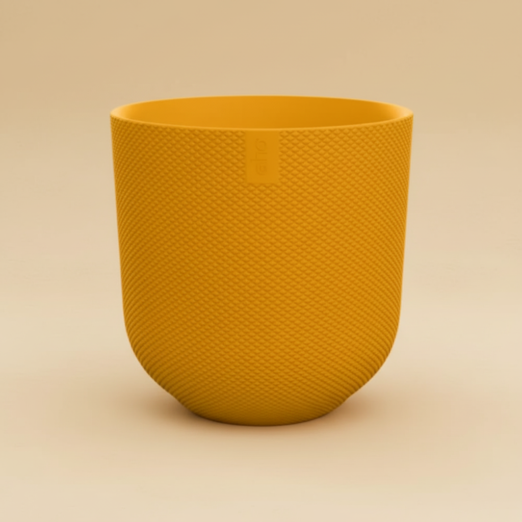 Pot Elho Jazz Rond - Ambre Jaune D23 cm pour plantes d’intérieur