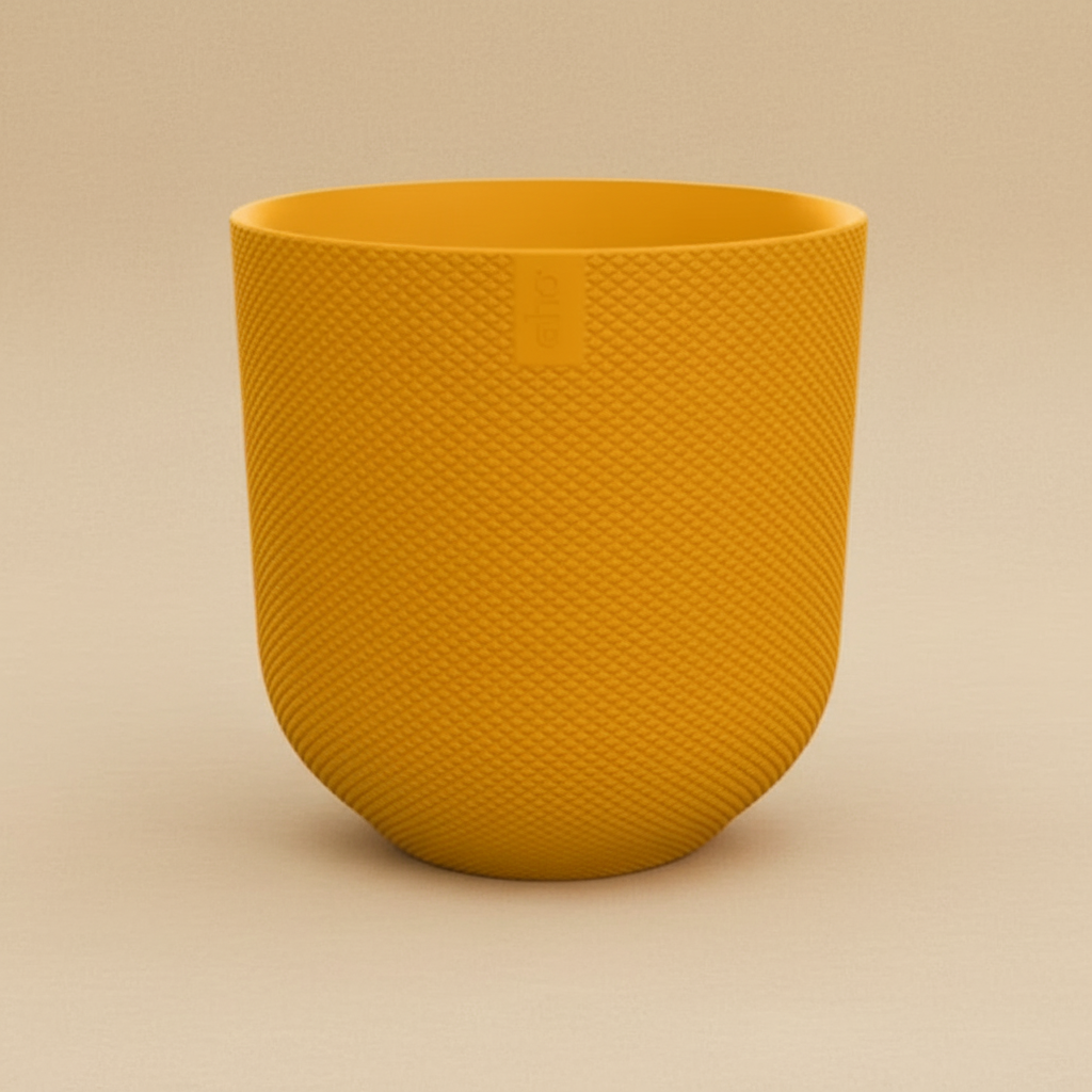Pot Elho Jazz Round ambre jaune D14 cm pour plantes d’intérieur