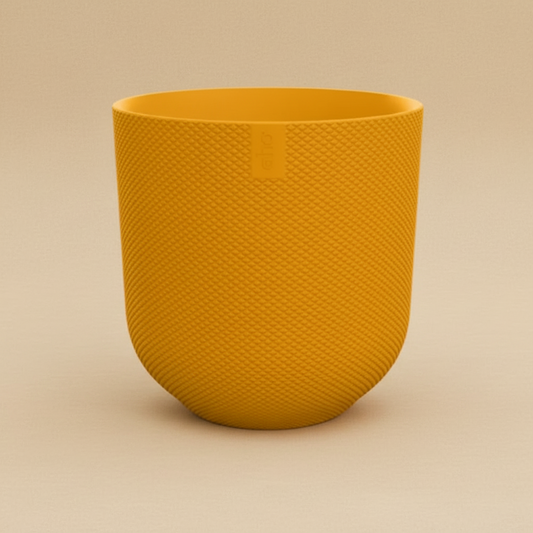 Pot Elho Jazz Round ambre jaune D14 cm pour plantes d’intérieur