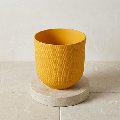 Pot Elho Jazz Round ambre jaune D14 cm pour plantes d’intérieur
