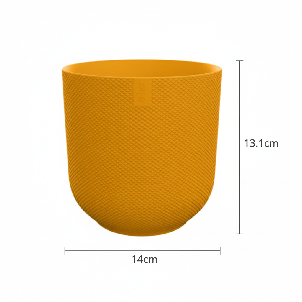 Pot Elho Jazz Round ambre jaune D14 cm pour plantes d’intérieur
