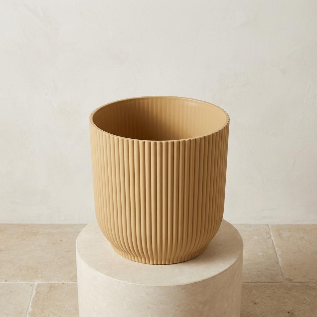 Pot ELHO Vibes Fold jaune pastel D14 cm pour plantes d’intérieur