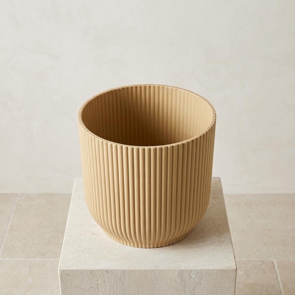 Pot ELHO Vibes Fold jaune pastel D18 cm pour plantes d’intérieur