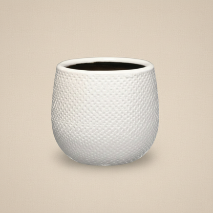 Pot Gabriel Rond blanc D14 cm pour plantes d’intérieur