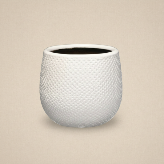 Pot Gabriel Rond blanc D14 cm pour plantes d’intérieur