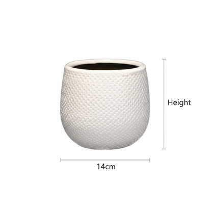 Pot Gabriel Rond blanc D14 cm pour plantes d’intérieur