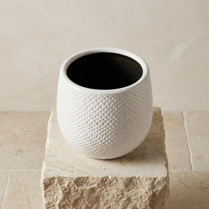 Pot Gabriel Rond blanc D14 cm pour plantes d’intérieur