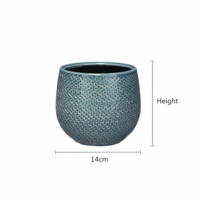 Pot Gabriel Rond bleu D14 cm pour plantes d’intérieur