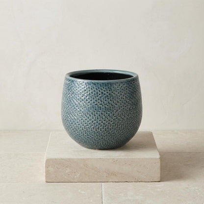 Pot Gabriel Rond bleu D14 cm pour plantes d’intérieur