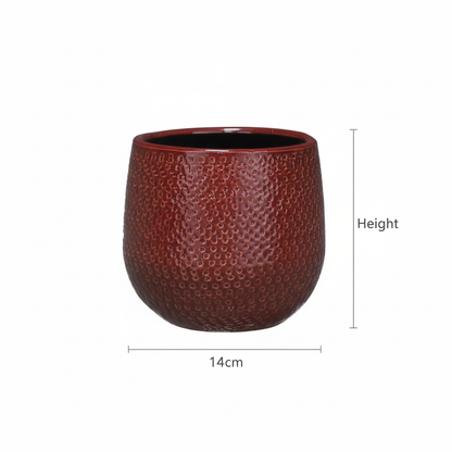 Pot Gabriel Rond bordeaux D14 cm pour plantes d’intérieur