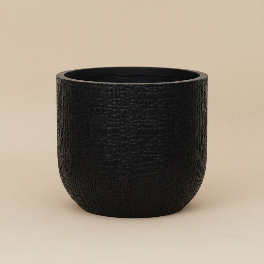 Pot Nature Skin Anthracite D24 cm pour plantes vertes ou fleuries