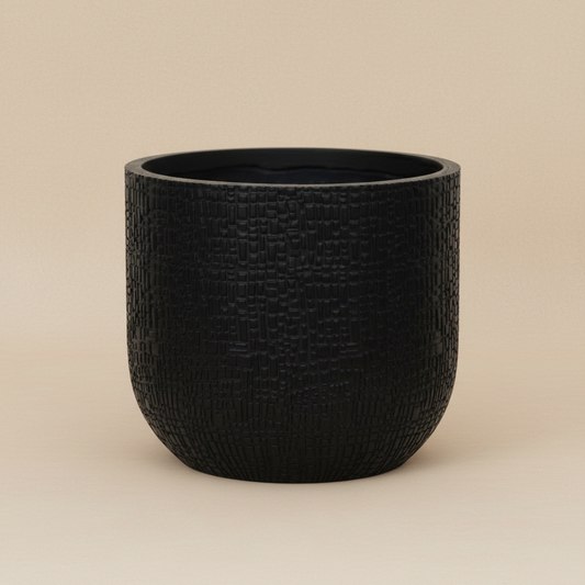 Pot Nature Skin Anthracite D24 cm pour plantes vertes ou fleuries