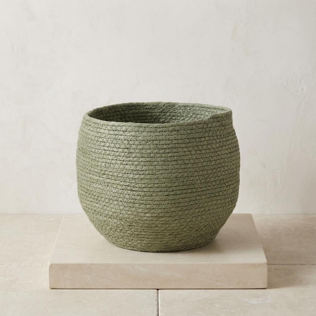 Pot Panier Jorck Vert D26 cm pour plantes et décoration