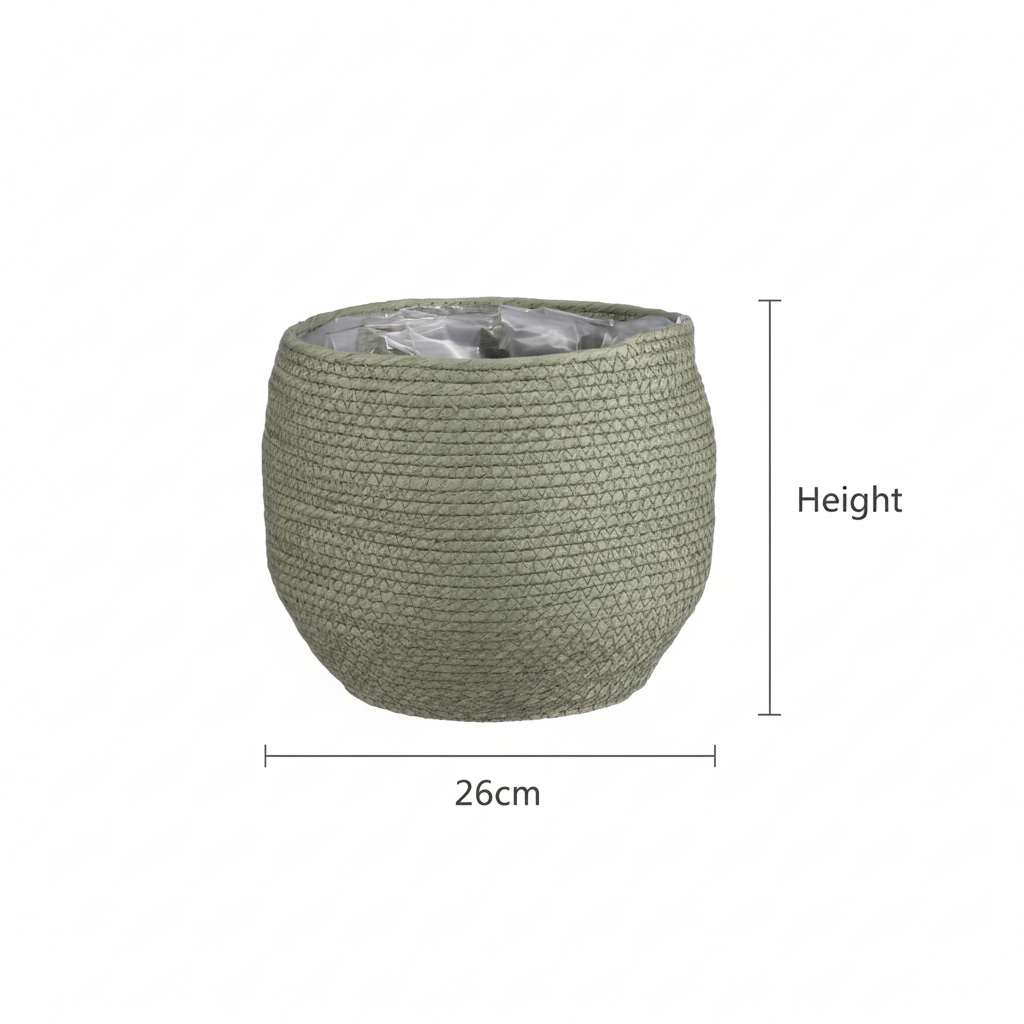 Pot Panier Jorck Vert D26 cm pour plantes et décoration