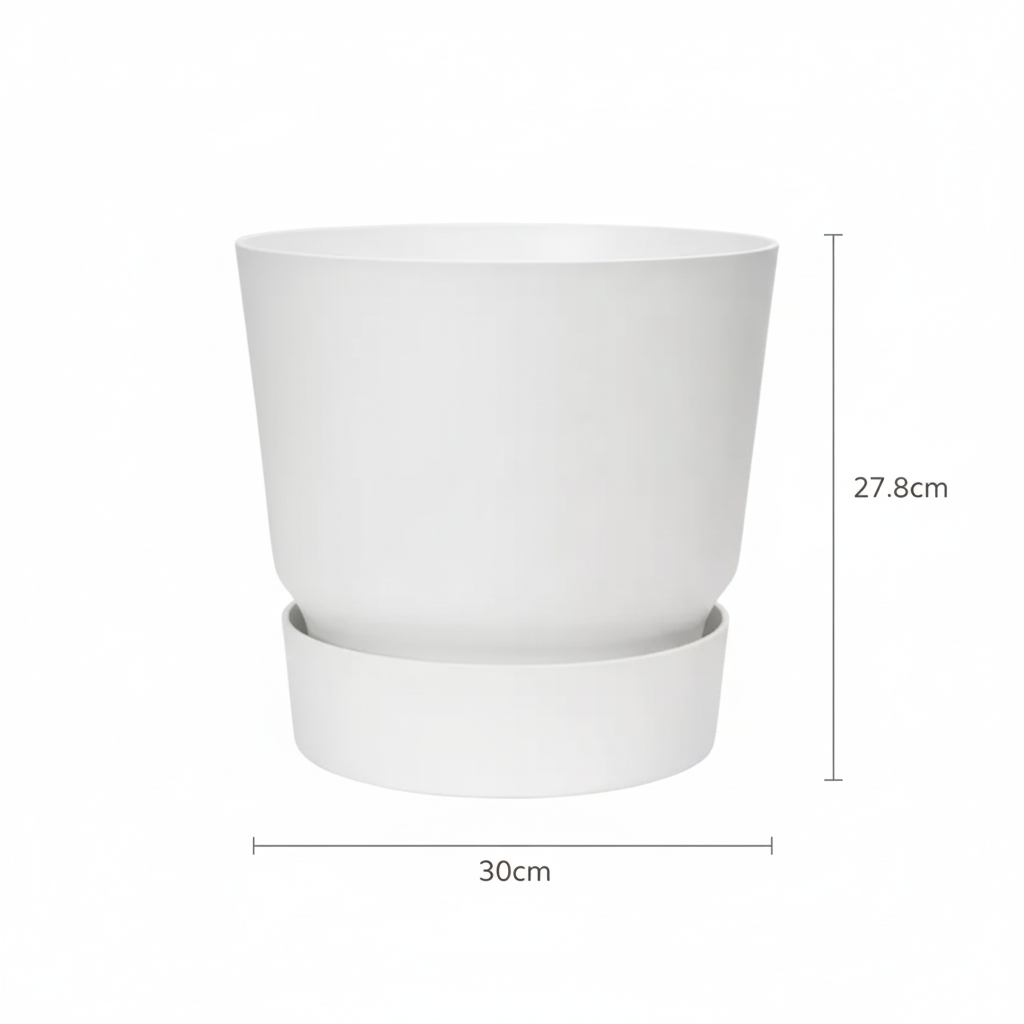 Pot Elho greenville rond Blanc - D30cm